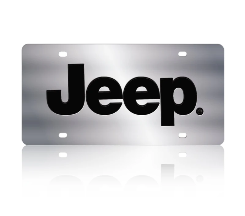 Eurosport Daytona 1418-1 Stainless Steel Jeep Logo License Plate