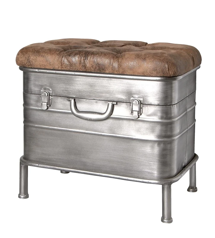 HAKU Möbel Bench Vintage, Metal, Fabric - Size: W 51 cm X H 48 cm X D 34 cm, Style: Industrial