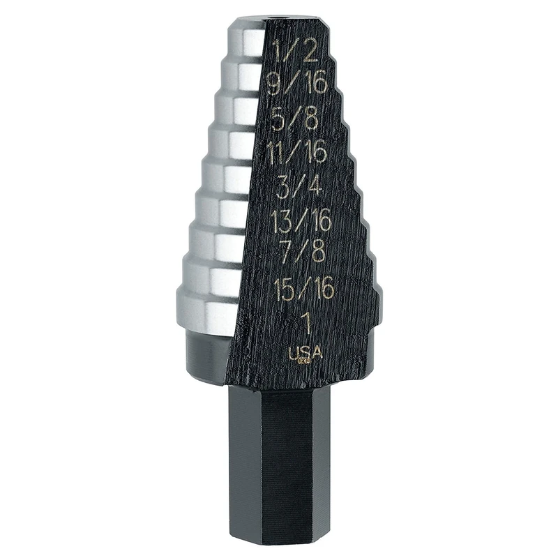 Irwin Tools Unibit #20 9/16-Inch to 1-Inch Step-Drill Bit, 1/2-Inch Shank (10220)