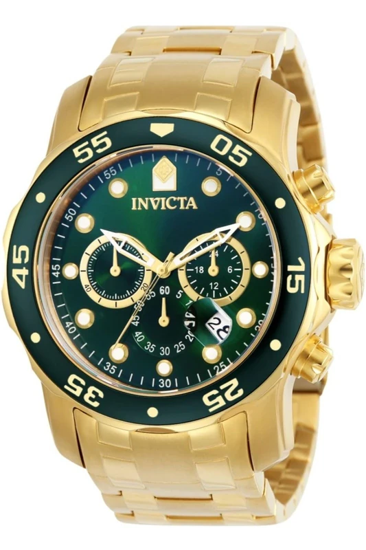 Invicta Pro Diver - SCUBA 0075 Men's Watch - Waterproof - Analogue - Quartz Movement - stainless steel with Green dial - 48mm