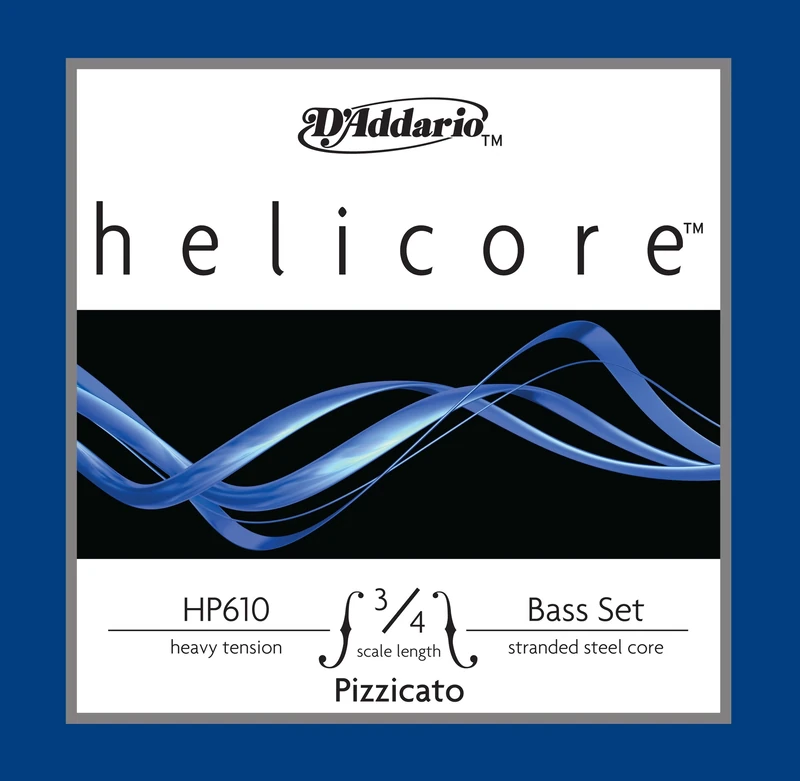 D'Addario Helicore 3/4 Scale Heavy Tension Pizzicato Bass String Set