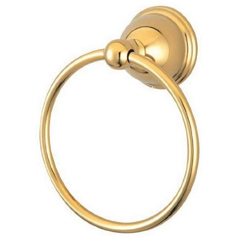 Kingston Brass BA3964PB Restoration 6-Inch Towel Ring, Polished Brass - Image 1