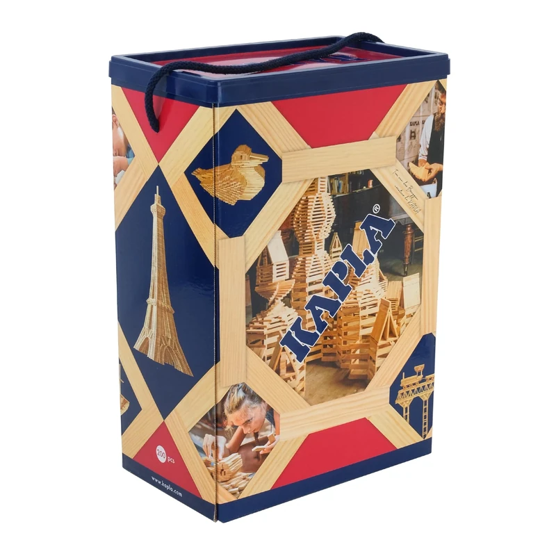KAPLA box 200 natural planks, Wooden toy, Construction game, from 2 years old