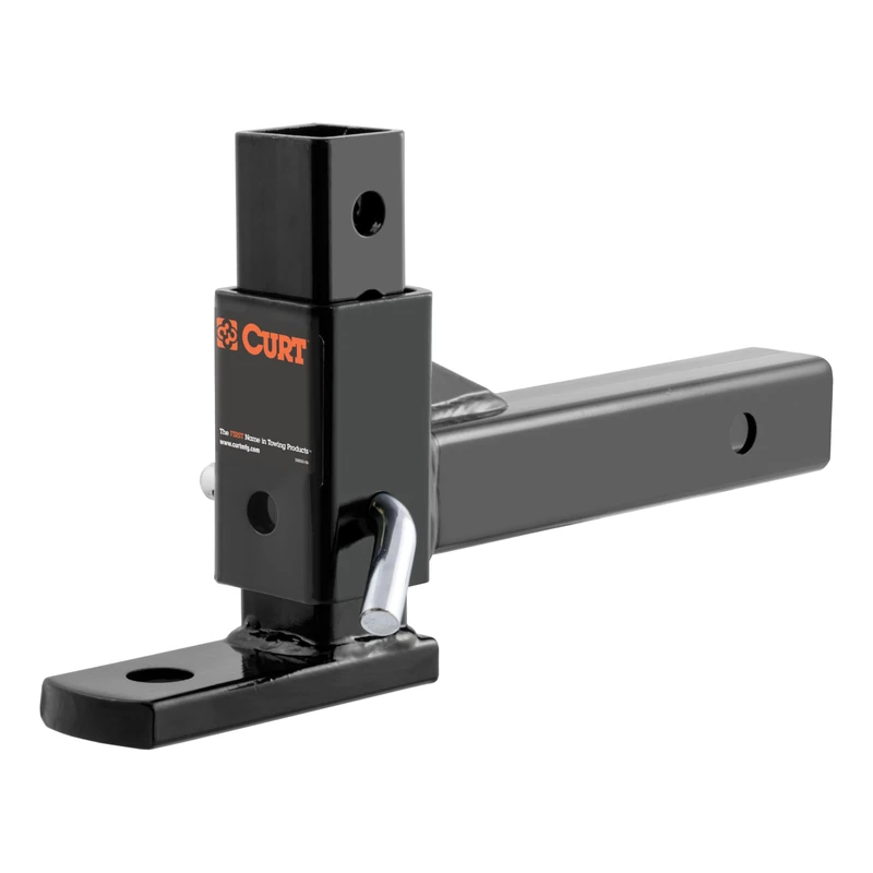 CURT 45812 Adjustable Trailer Hitch Mount, Fits 2-Inch Receiver, 7-1/2-Inch Drop, 1-Inch Hole, 5,000 lbs