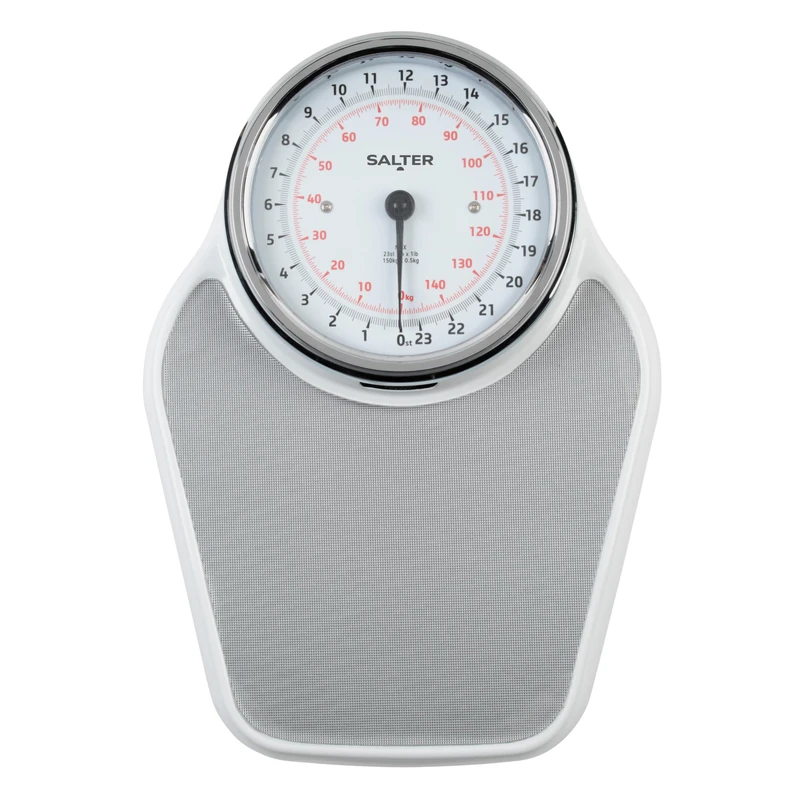 Salter Traditional Mechanical Bathroom Scale – Doctor’s Style Bodyweight Scale, Easy Read Dial, Weigh Up To 150kg / 23 st 7 lb, Instant Readings, Non-Slip, Extra Large Platform, No Batteries Needed
