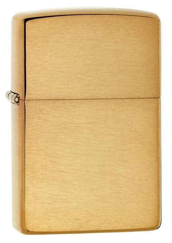 Zippo - Windproof Lighter, Brushed Brass Armour Heavy Wall, Base Model, Refillable, Reusable, Windproof Design, Gift Box, Made in the USA