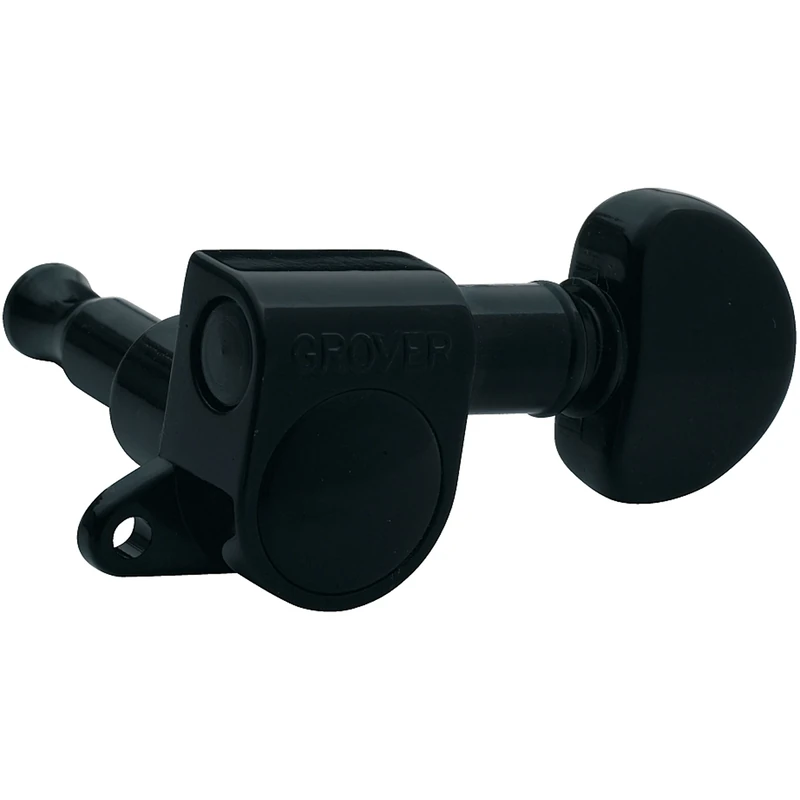 Grover 205BC6 Rotomatic Mini 6 in Line Machine Heads, Black Chrome