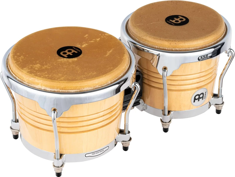 Meinl Percussion Bongos Marathon Exclusive - 2 hand drums with 6.75 and 8 inches - including tuning key - Siam Oak, Natural (FWB200NT)