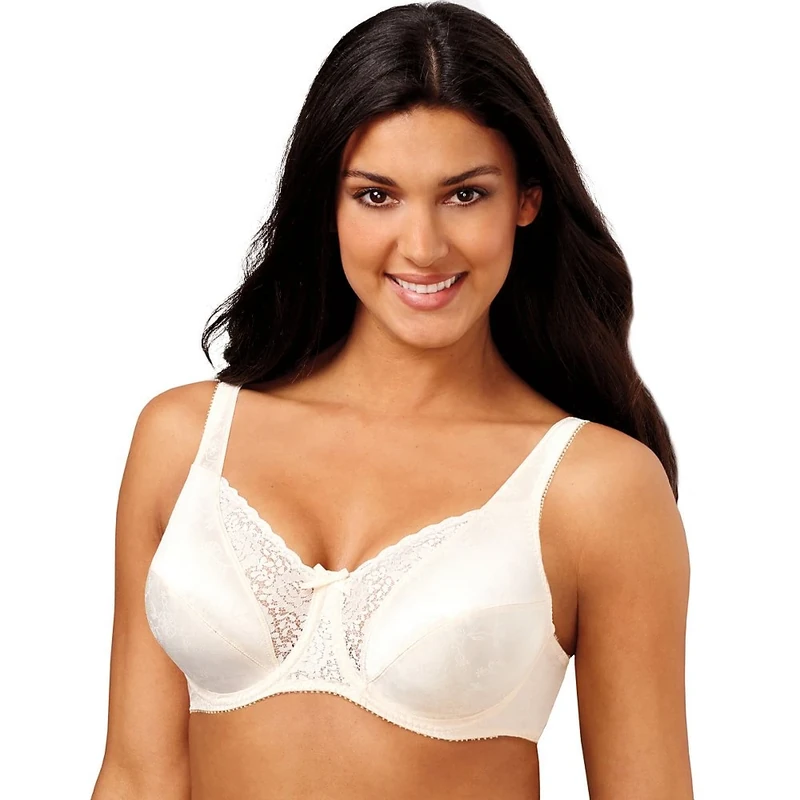 Playtex Women's Secrets Love My Curves Signature Floral Underwire Full Coverage Bra Us4422, Natural Beige, 36D