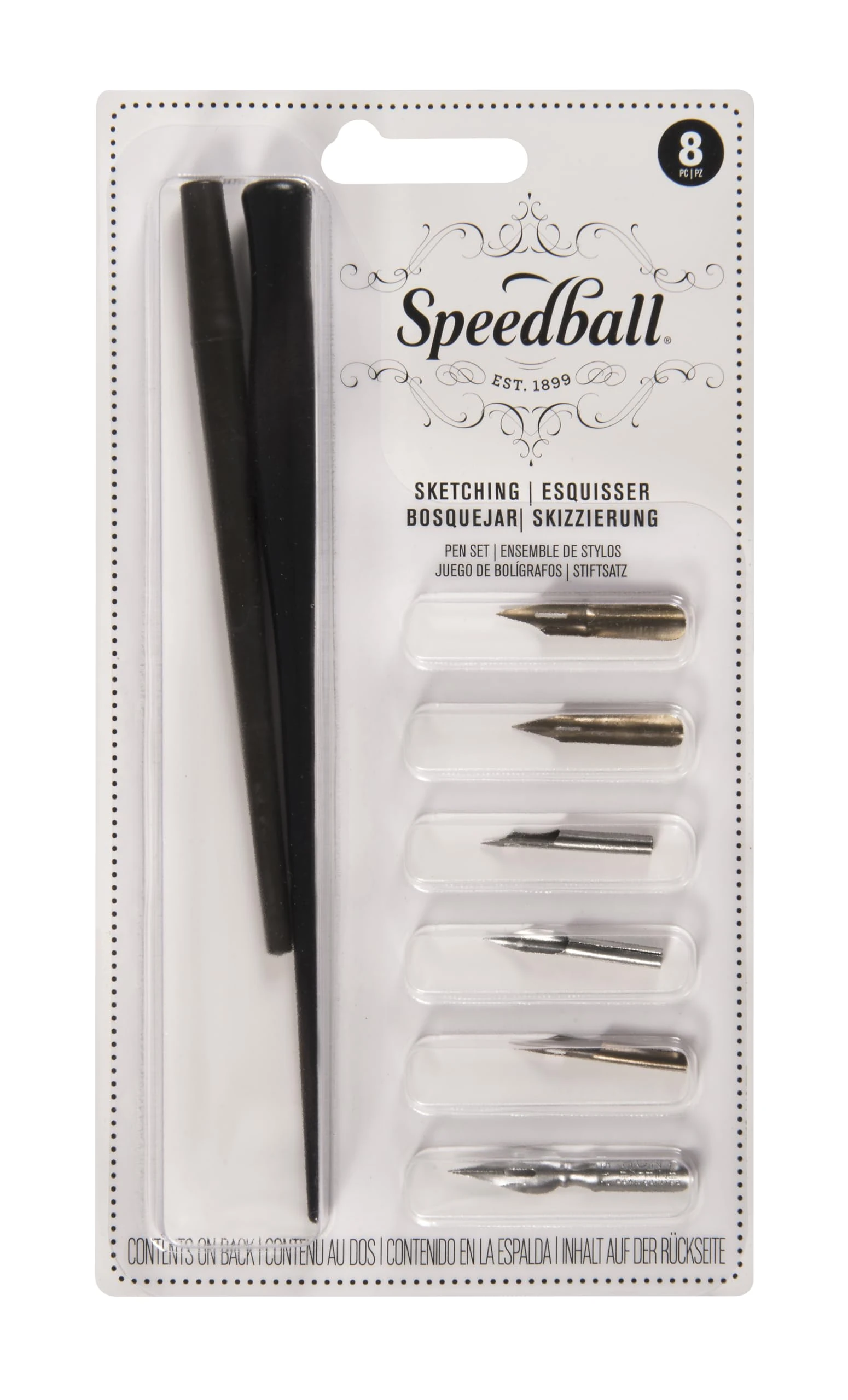 Speedball Sketching Pen Set - 2 Penholders w/ 6 Pen Tips