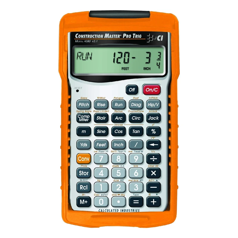 Calculated Industries Advanced Construction-Math Feet-Inch and Metric Calculator with Full Trig Functions,Silver