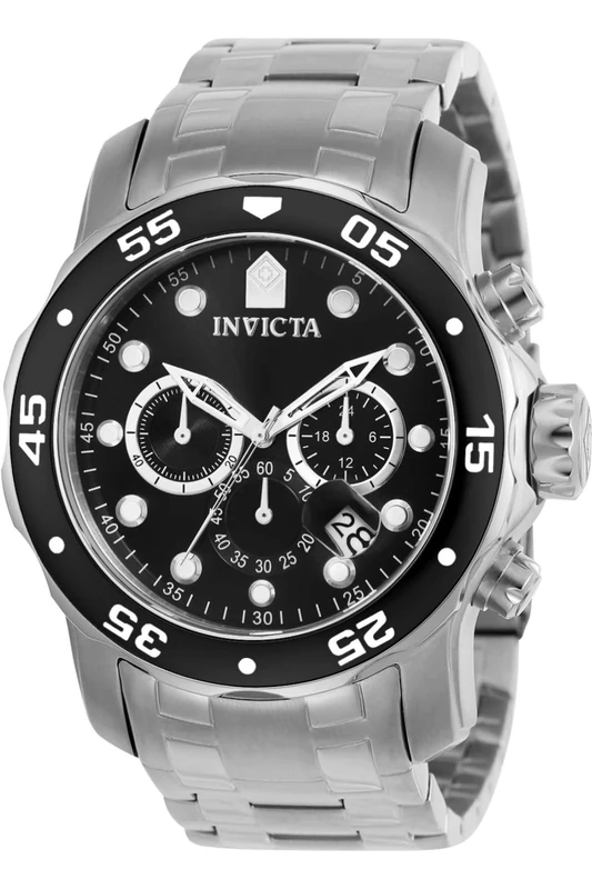 Invicta Pro Diver - SCUBA 0069 Men's Watch - Waterproof - Analogue - Quartz Movement - stainless steel with black dial - 48mm