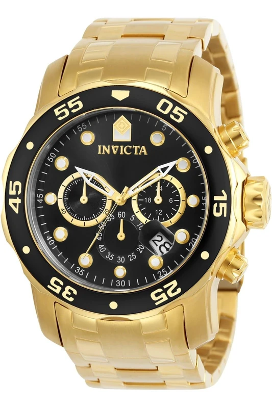 Invicta Pro Diver - SCUBA 0072 Men's Watch - Waterproof - Analogue - Quartz Movement - stainless steel with black dial - 48mm