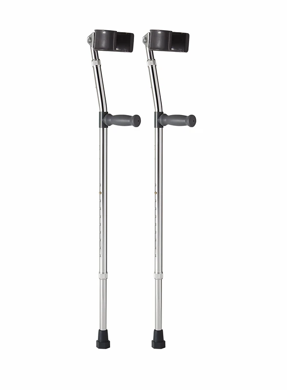 Medline Aluminum Forearm Crutches, Adult, Cuff Size 4", Pack of 2