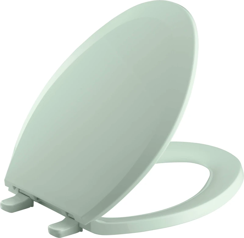 Kohler K-4652 Lustra Q2 Elongated Closed-Front Toilet Seat with Quick-Release an, Seafoam Green