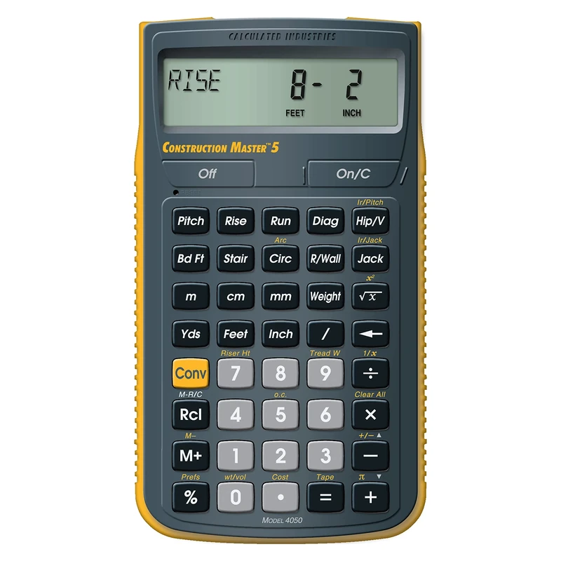 Calculated Industries 4050 Construction Master 5 Construction Metric and Imperial Calculator for Contractors, Estimators, Builders and Carpenters,Black