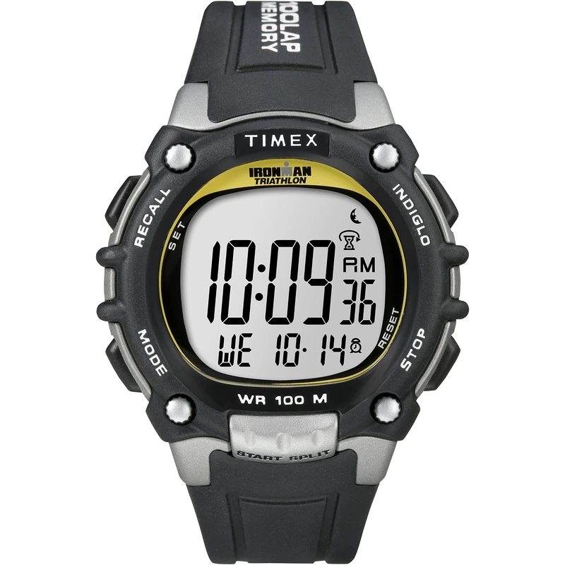 Timex Ironman Men's 100 Lap Flix - Black / Yellow Highlights T5E231 - Image 1