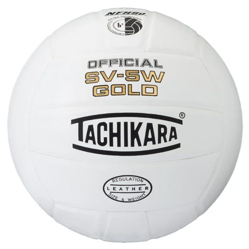 Tachikara SV5W Gold Competition Premium Leather Volleyball (White)