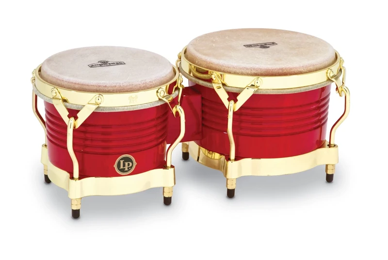 LP Latin Percussion Matador Wood Bongo Red Gold Hardware M201-RW