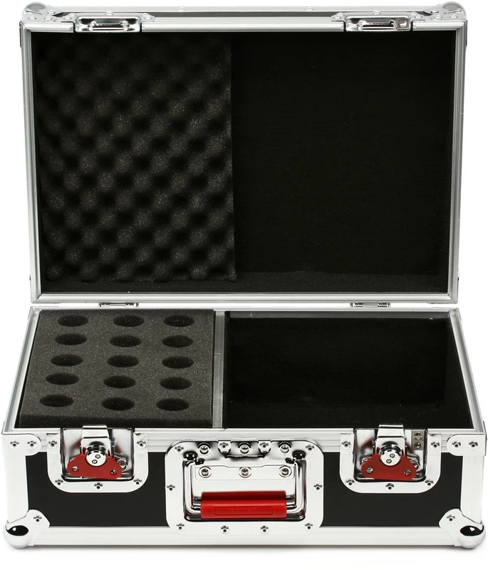Gator G-TOUR M15 ATA Wood Flight Case with 15 Foam Padded Microphone Drops