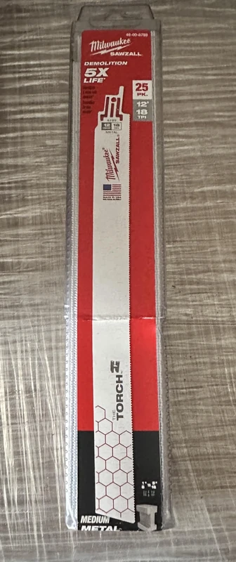 Milwaukee 12" 18 Tpi The TorchTM Sawzall Blade (25 Pack)