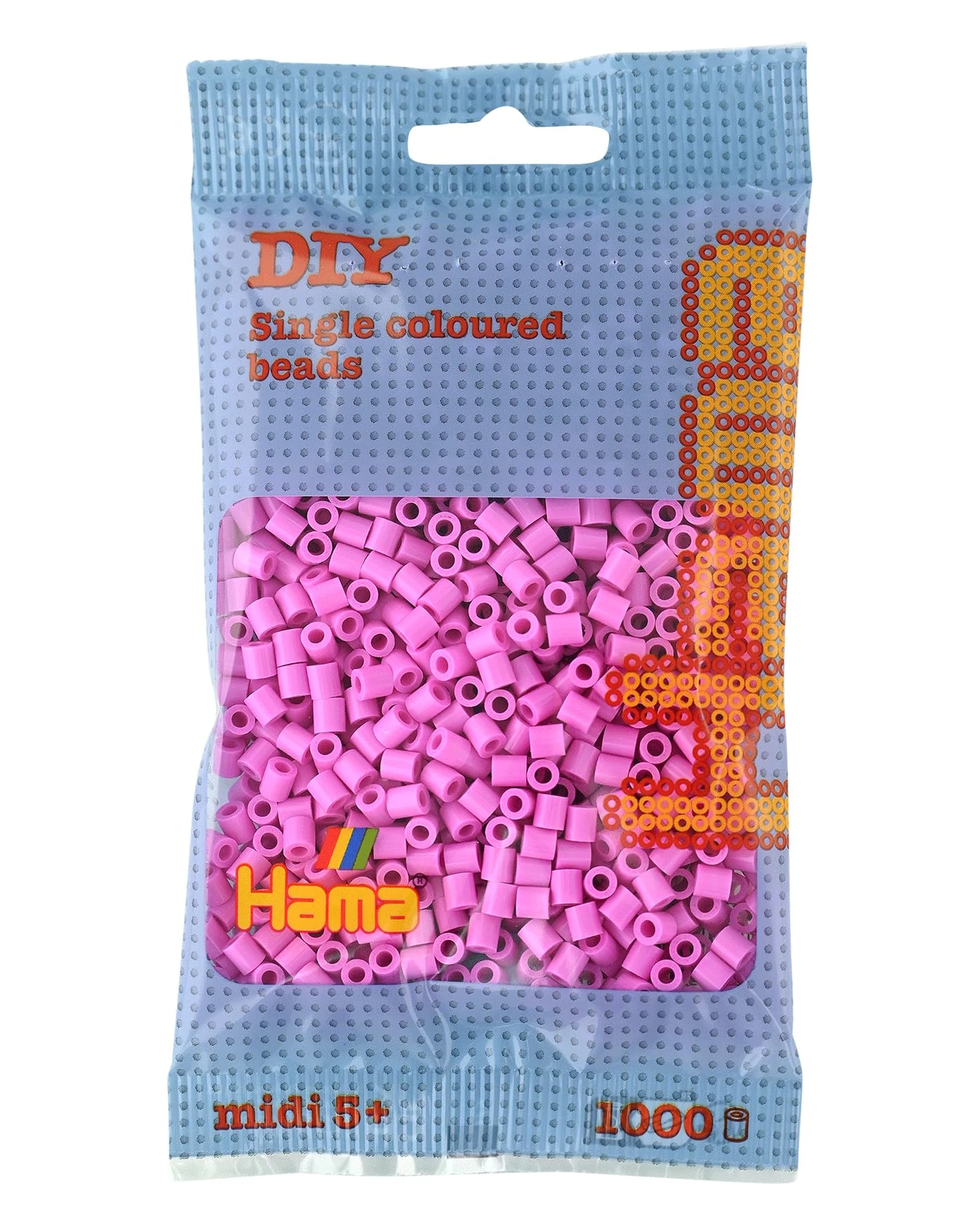 Hama Beads Bag | Approx. 1000 Midi Fuse Beads | Mosaic Decoration Arts & Craft for Creative Children Ages 5+ | Pastel Pink