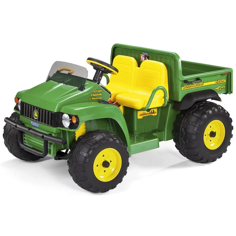 Peg Perego Children's 12V John Deere Gator HPX, Electric Tractor, Green & Yellow