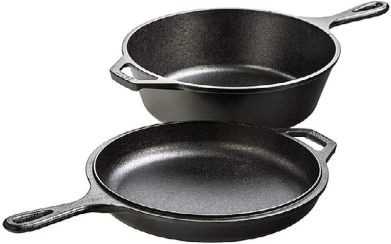 Lodge Pre-Seasoned Cast Iron Multi-Function Combo Cooker. Dutch Oven Pot, Skillet and Lid for Indoor and Outdoor Use. Induction, Oven, Grill and Metal Utensil Safe. Made in The USA. 3 Litre/3.2 Quart