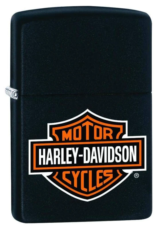 Zippo Harley Davidson Logo Lighter - Black Matte - Image 1