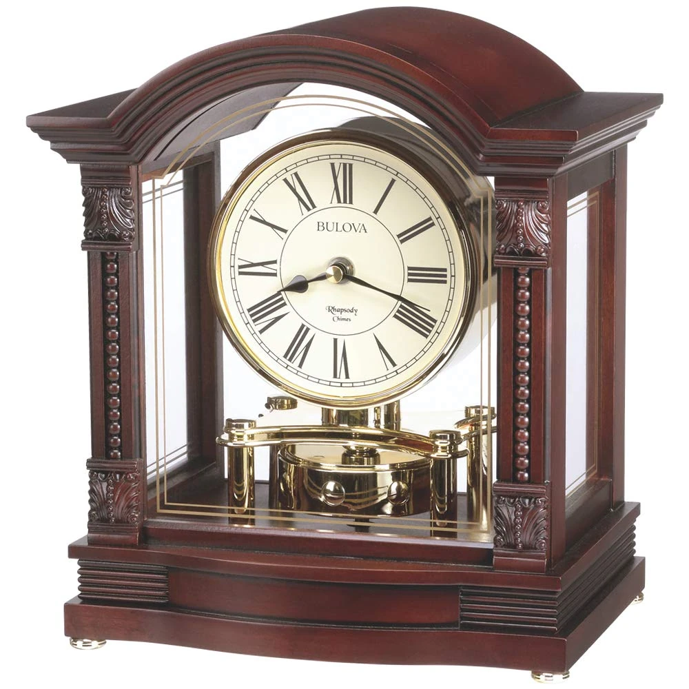 Bulova B1987 Bardwell Clock, Wood, Walnut