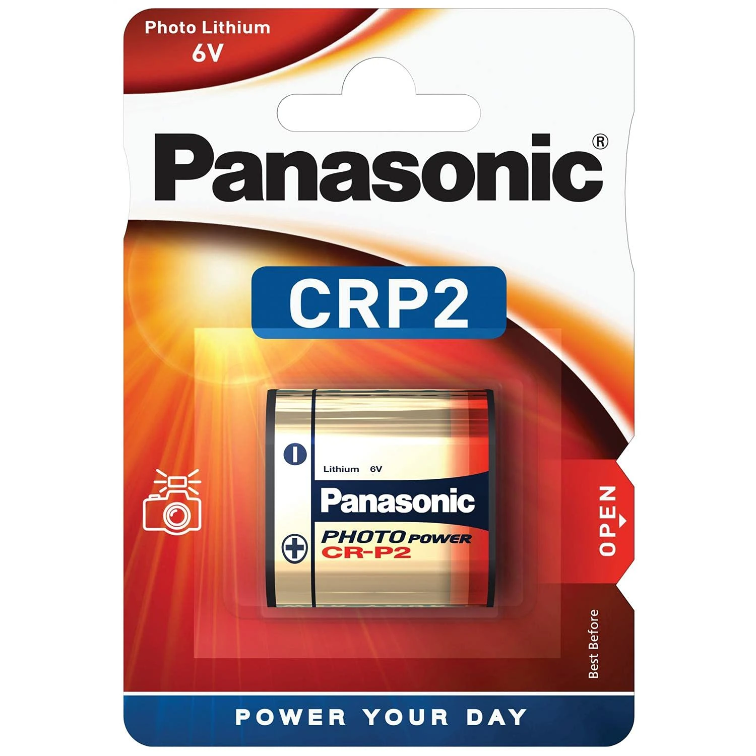 Panasonic CR-P2 6 V Lithium Battery - Silver