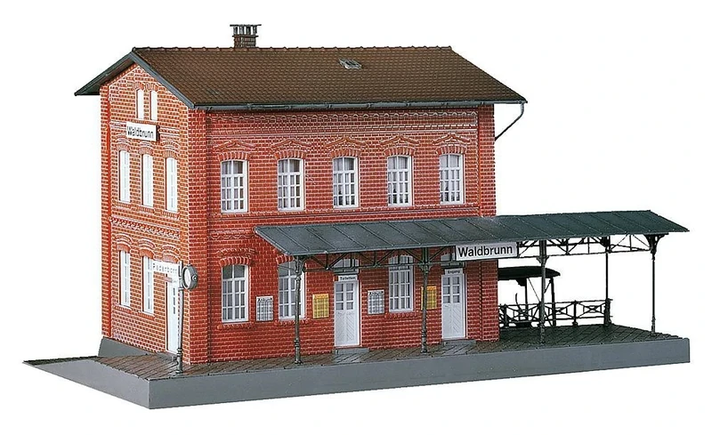 Faller Station Waldbrunn, H0 Gauge, Epoch I, building for Model Railway, Unisex Adult