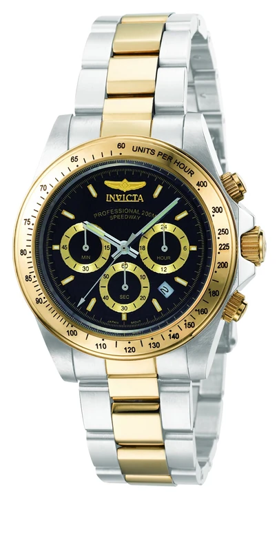 Invicta Speedway 9224 Men's Watch - Waterproof - Analogue - Quartz Movement - stainless steel with black dial - 39mm