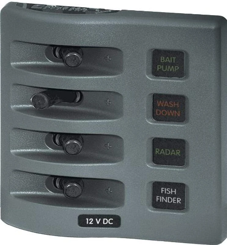 Blue Sea Systems 4304 Panel WD DC 12V Fused 4 POS Gry