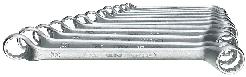 GEDORE 1.2208 Double Ring Spanner Set 12 Piece DIN838 SW6x7-30x32 mm GEDORE ISO3318/1085