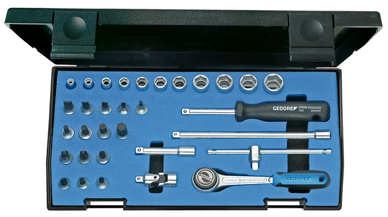 Gedore 20IMU-3 1/4-Inch Tool Set - Blue/Silver (32-Piece)