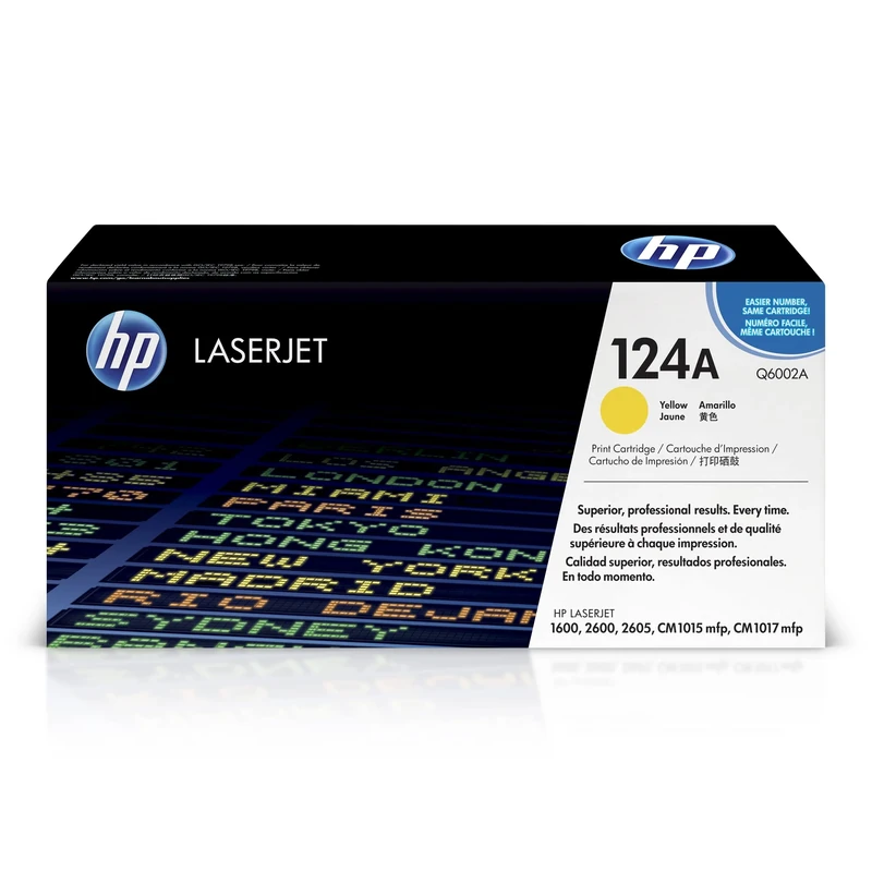 HP Q6002A 124A Original LaserJet Toner Cartridge, Yellow, Single Pack