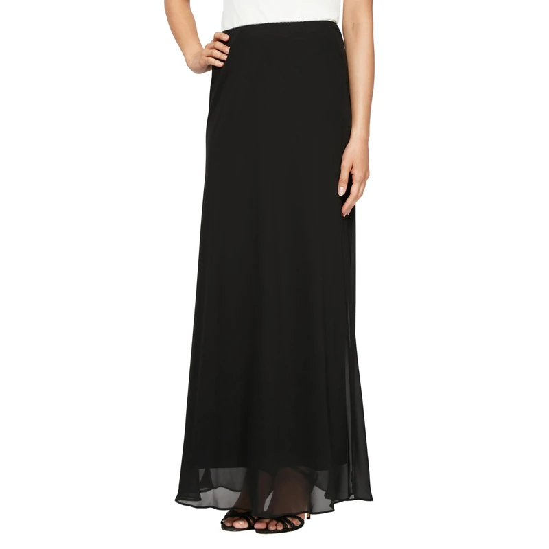 Alex Evenings Women's Petite Regular Sizes Skirt, A-line Black, L UK