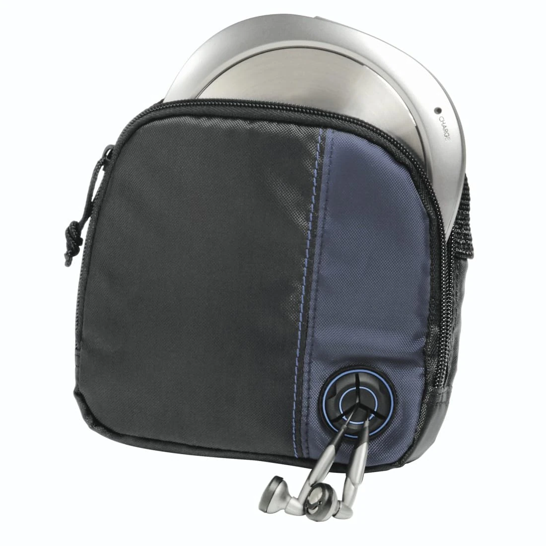 Hama CD Player Bag for Portable CD Player | Space for Storing 3 CD's | With Cable Outlet and Belt Loop | Black/Blue