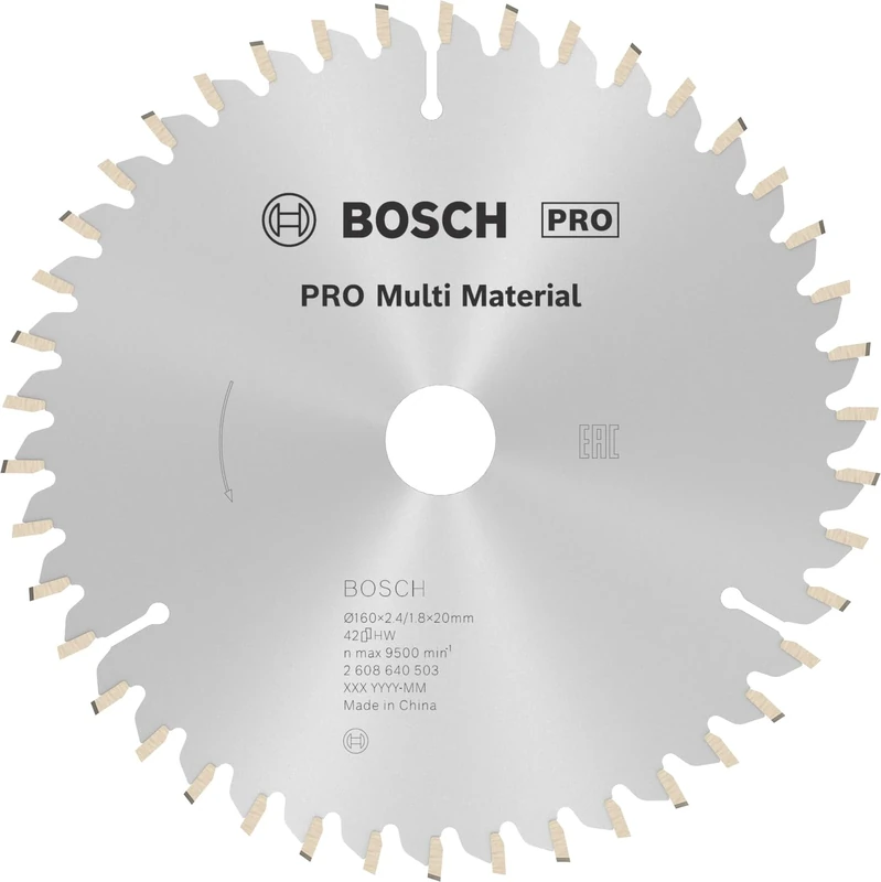 Bosch 1x PRO Multi Material Circular Saw Blade for Corded Hand-Held Saws (for Aluminium, Plastics, Ø mm, Professional Accessory Hand-Held Circular Saw) - Image 1