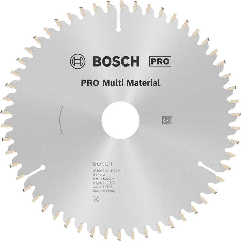 Bosch 1x PRO Multi Material Circular Saw Blade for Corded Hand-Held Saws (for Aluminium, Plastics, Ø mm, Professional Accessory Hand-Held Circular Saw)