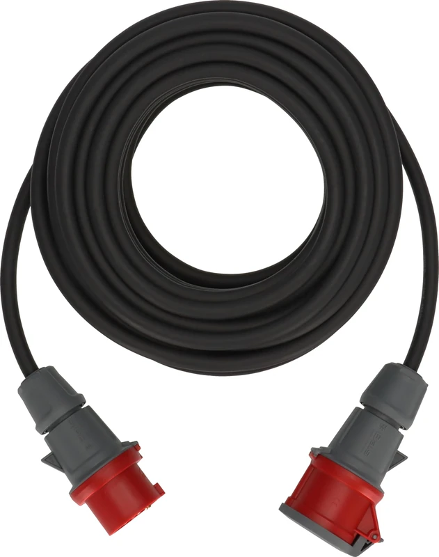 Brennenstuhl CEE extension cable IP44 (25m cable, H07RN-F 5G2,5, 5-pole with CEE plug and coupling, for outdoor use IP44, Made in Germany) black