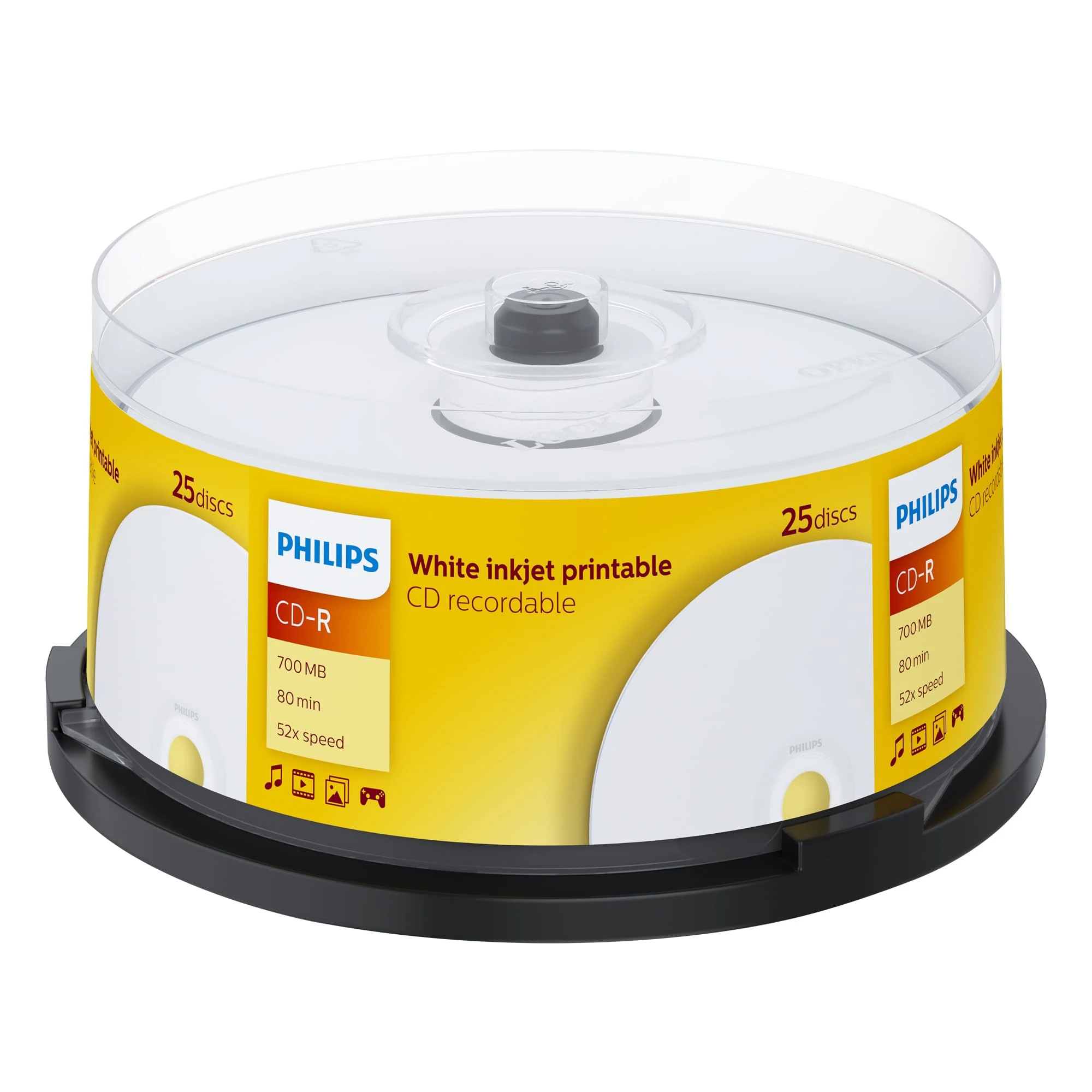 Philips - 25 x CD-R - 700 MB ( 80min ) 52x - ink jet printable surface - storage media