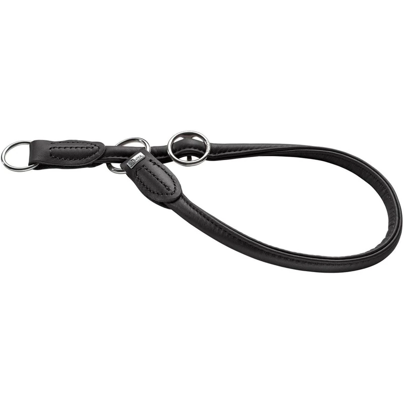 HUNTER Round and Soft Nickel Training Collar with Stop, 45 cm x 10 mm, X-Small, Nappa Black