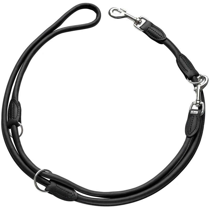 HUNTER Round and Soft Nickel Training Lead Rope, 10 cm x 200 mm, Large, Nappa Black