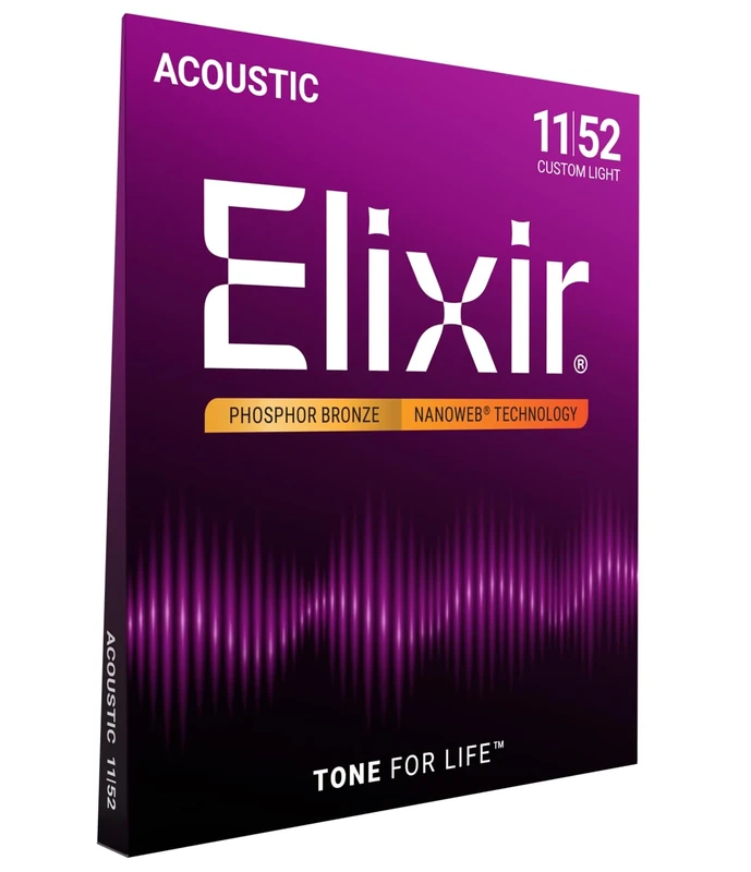 Elixir 16027 Light Guitar Strings - .011-.052 with NANOWEB Coating