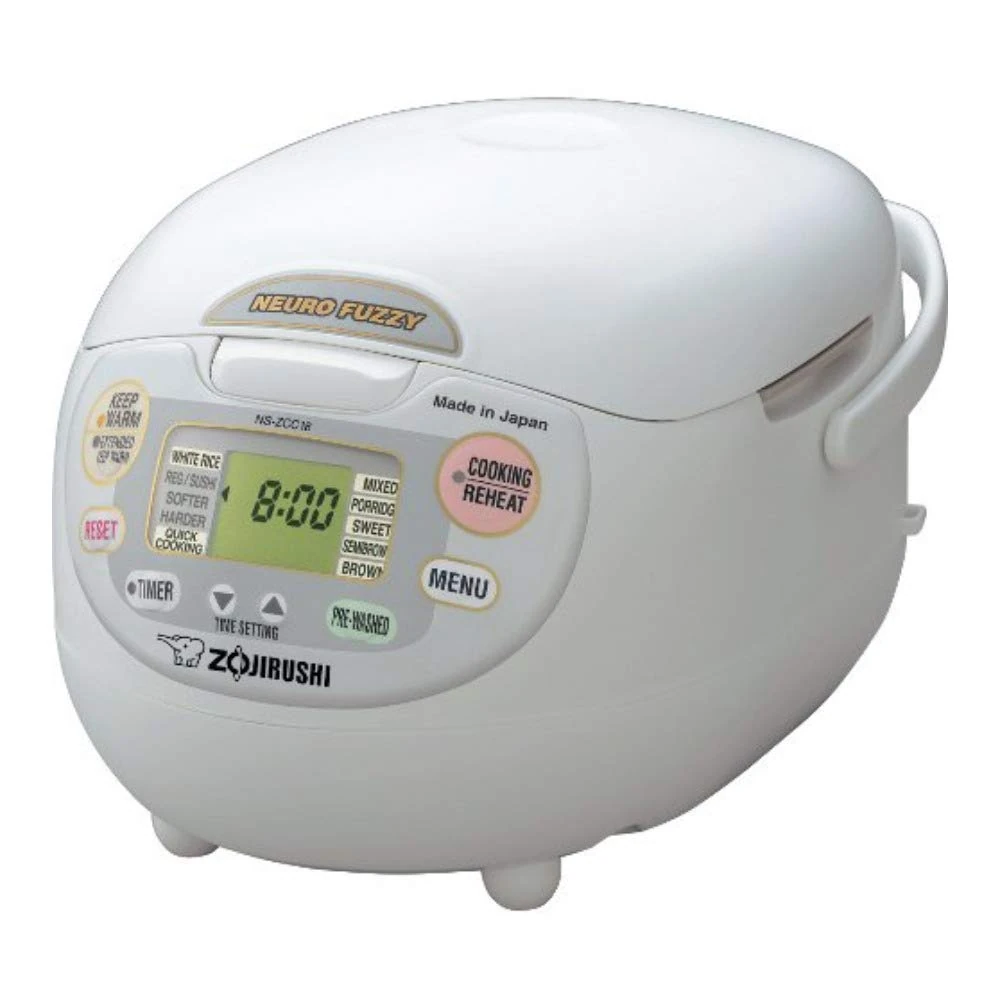 Zojirushi Ns-Zcc18 10-Cup (Uncooked) Neuro Fuzzy Rice Cooker And Warmer, Premium White