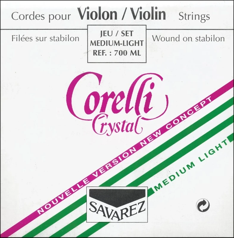 Corelli Violin strings Crystal set with loop end Light 700ML