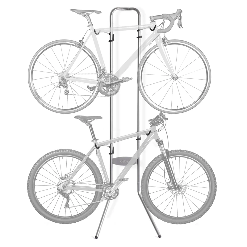 Delta Cycle Michelangelo Two Bike Gravity Stand Storage Garage Rack Silver - Image 1