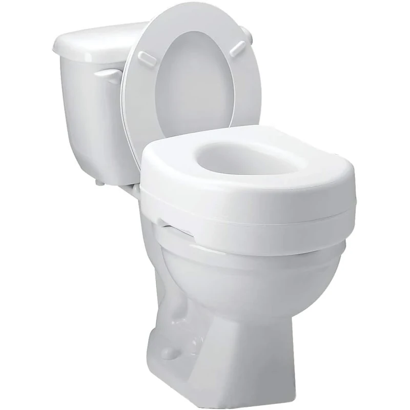 Carex Raised Toilet Seat, Adds 5 Inches of Height to Toilet, 300 Pound Weight Capacity, Slip-Resistant Rubber Pads